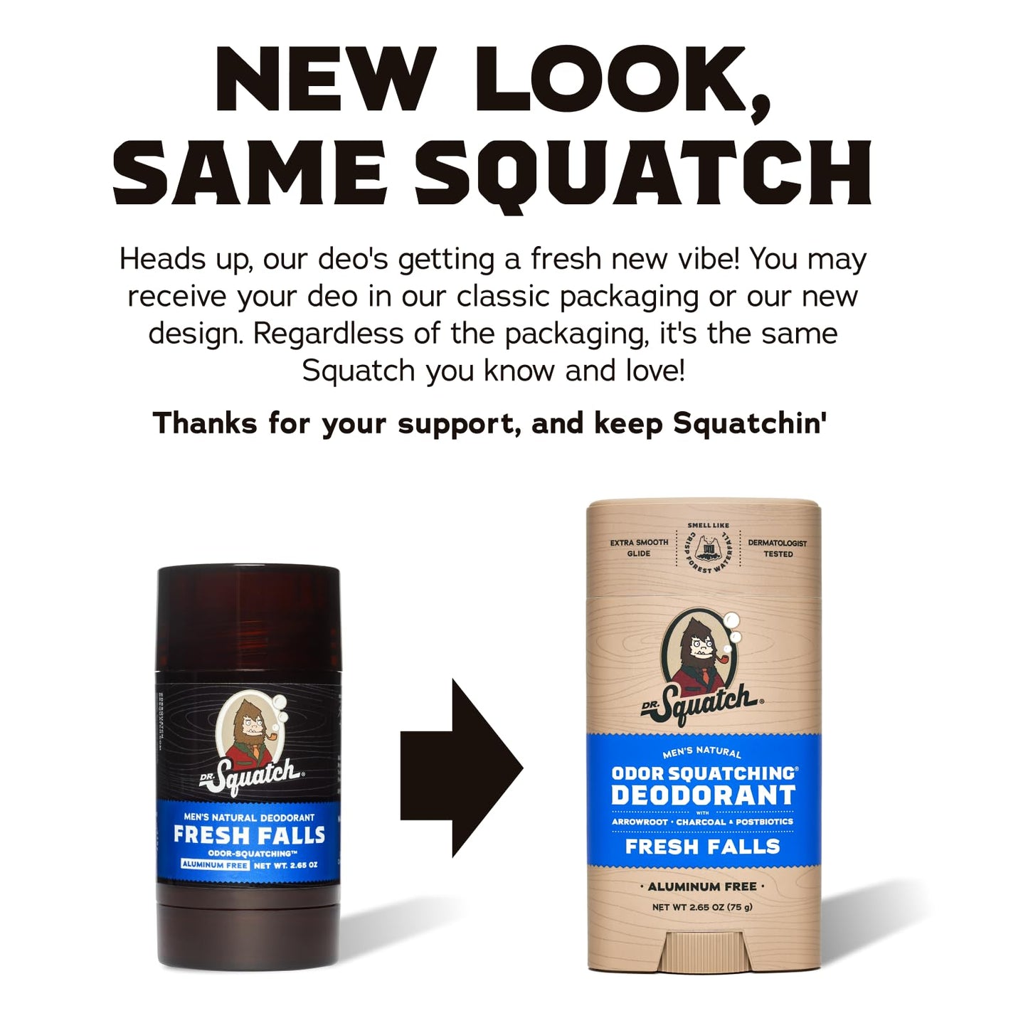 Dr. Squatch Natural Deodorant for Men - Odor-Squatching Aluminum Free - Rainforest Rapids (2.65 oz, 3-Pack)