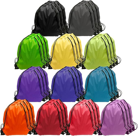 GoodtoU Drawstring Bags 36 Pcs String Bag Backpack Cinch Bag Draw String Back Sack Nylon Drawstring Bag for Homeless and Operation Christmas Items Bulk Deals 12 Colors