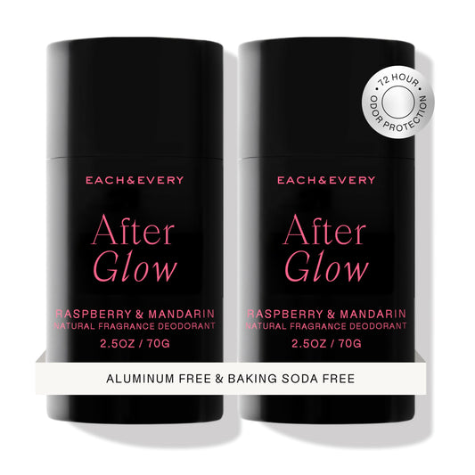 Each & Every Aluminum Free Deodorant for Women & Men, Raspberry & Mandarin - All Natural Deodorant for Sensitive Skin, EWG Verified - Clean, Baking Soda-Free, Plant-Based Fragrance - 2.5oz, 2 Pack