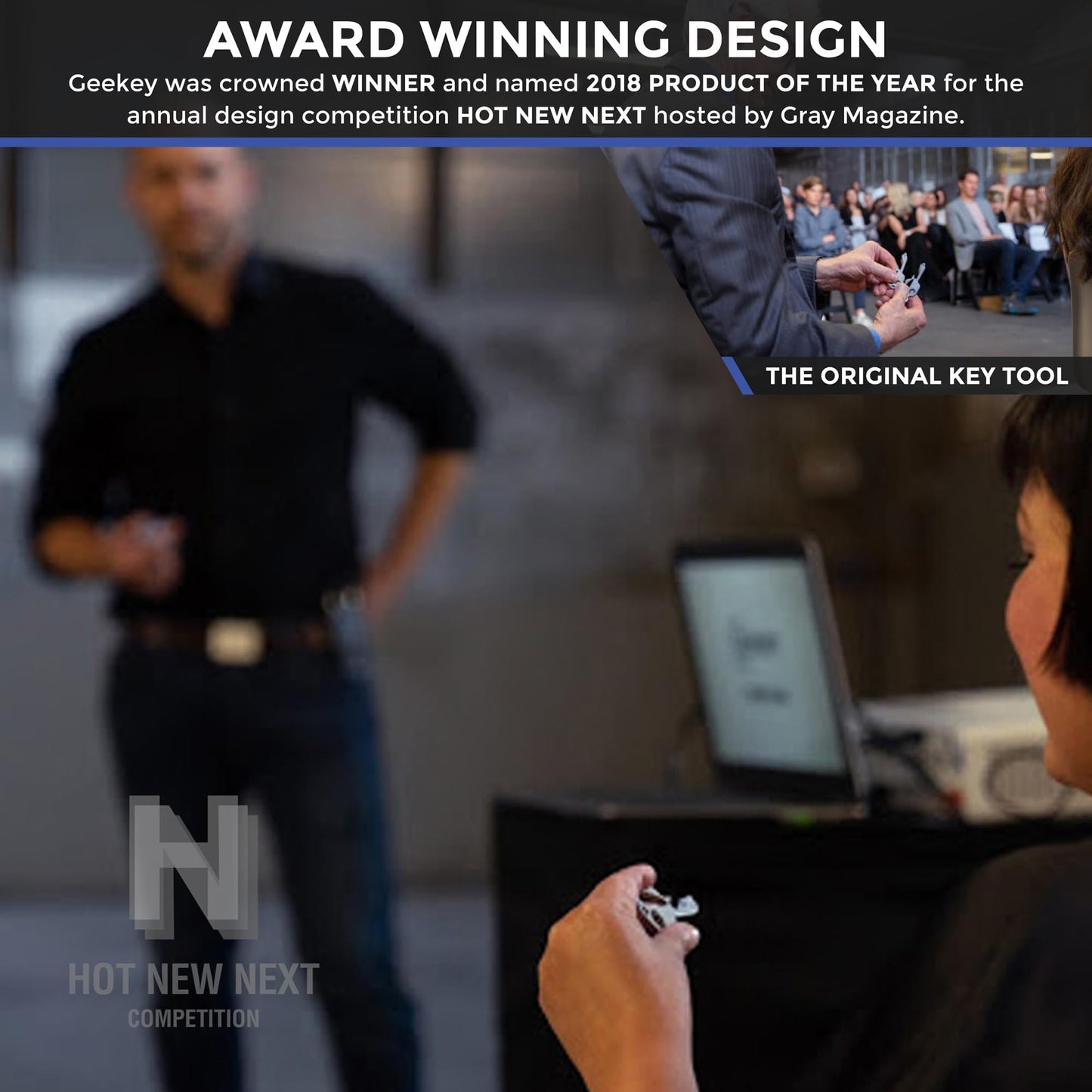 Geekey Keychain Multitool – EDC Tool with 16+ Functions | Small Bottle Opener keychain with Screwdriver, Wrench, and Box Cutter for Travel, Outdoor, and Everyday Use – TSA Safe