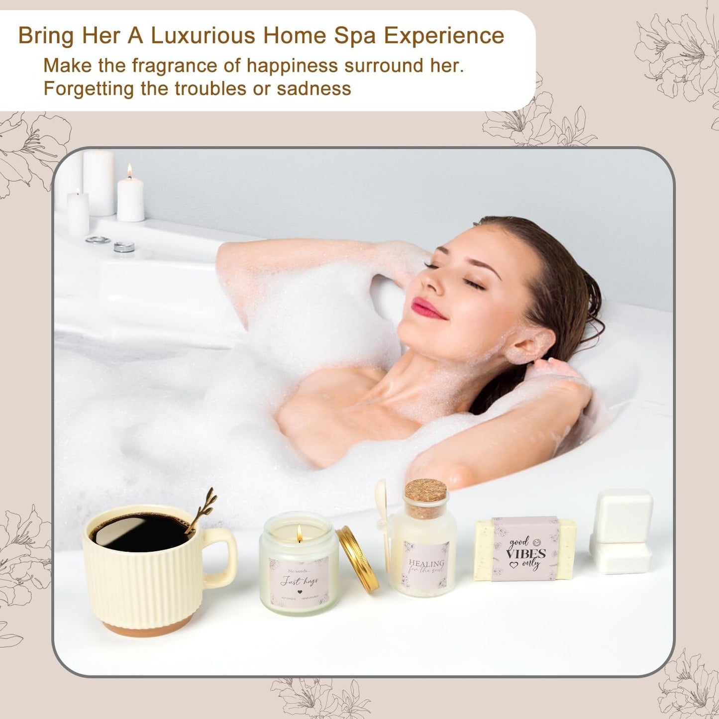 Thinking of You Gift Basket, Self Care Get Well Soon Birthday Gifts for Women, Relaxing Spa Gifts Basket Sick Care Package for Women, Relaxation Get Well Gift for Woman After Surgery, Sympathy Baskets