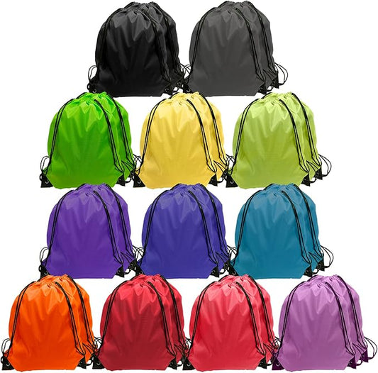 GoodtoU Drawstring Backpack Bulk 24 Pcs Drawstring Bags String Bag Backpack Cinch Bag 12 Colors