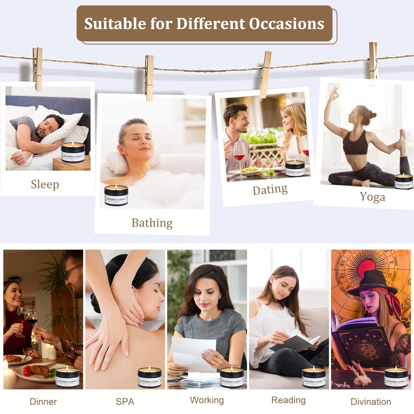 9 Pack Scented Candles Gift for Women and Men, Aromatherapy Candle Set for Home Scented, Small Candle Gift Set Basket for Boyfriend dad him Friend boss Mother Birthday Christmas Thanksgiving