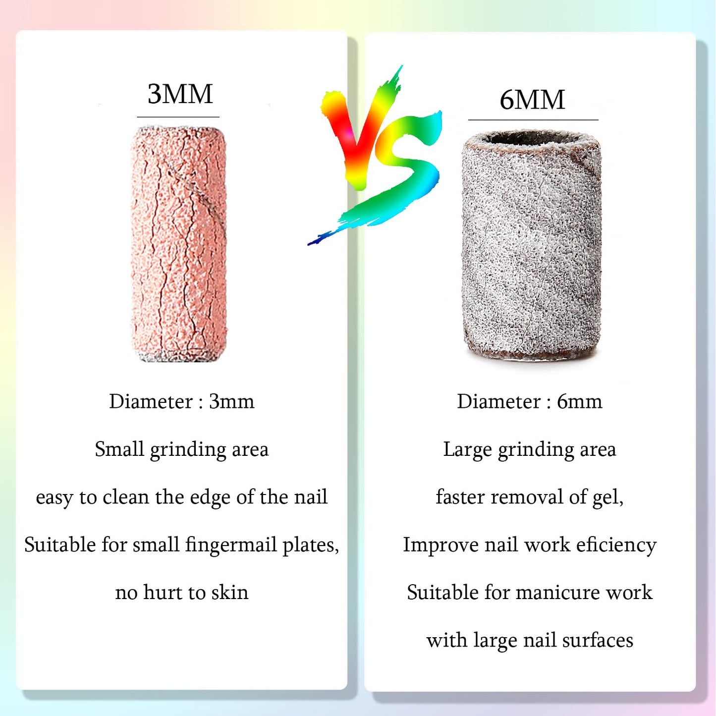 ERUIKA 100pcs Nail Drill Bits Small Sanding Bands with Upgrade 3.1mm Mandrel Bit, 120 Medium Grit Nail File Sanding Bands for Acrylic Nails Gel Removing Shaping Manicures and Pedicure(Pink, 120 Grit)