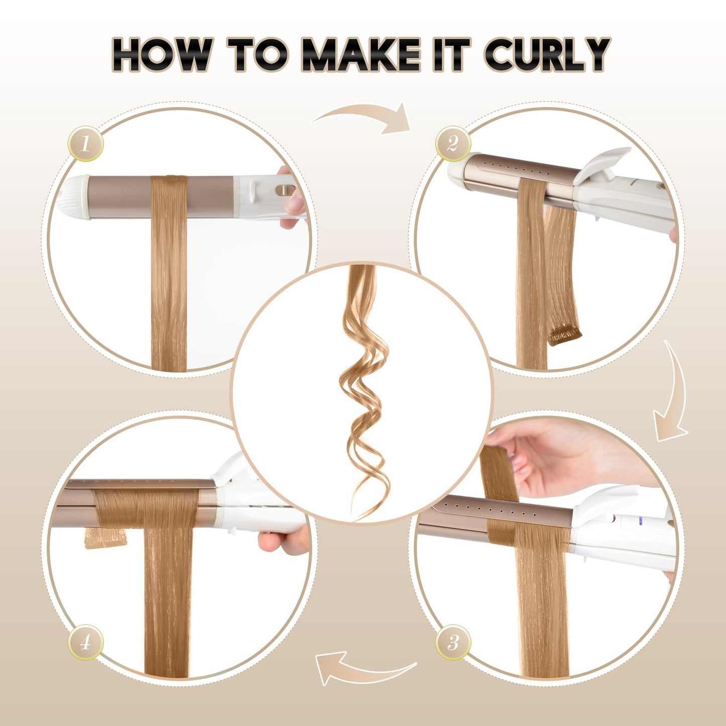 FESHFEN Colored Clip in Hair Extensions - 10 PCS Brown Mixed Blonde Highlighted Hair Piece Straight Synthetic Clip in Hairpieces for Women 22 inch