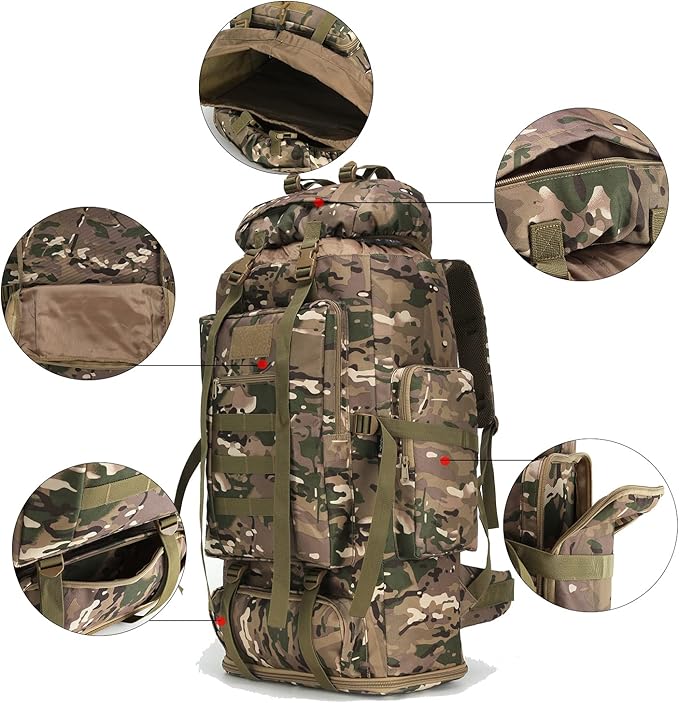 Hiking Backpack for Men 70L/100L Camping Backpack Military Rucksack Molle 3 Days Assault Pack for Climbing