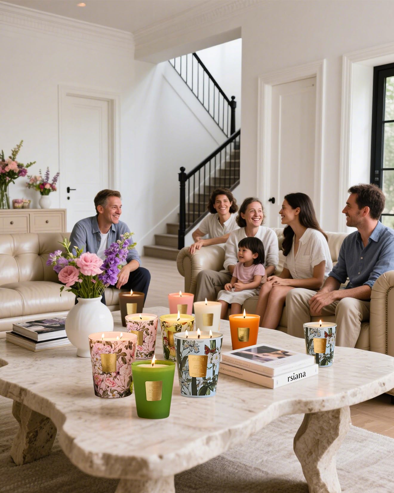 M&SENSE Extra Large Candle Creamy Vanilla Scented, 3-Wick 35oz 150H Long Lasting, Natural Soy Wax Aromatherapy Candle for Stress Relief, Home Fragrance Housewarming Gifts Candle for Home Decor