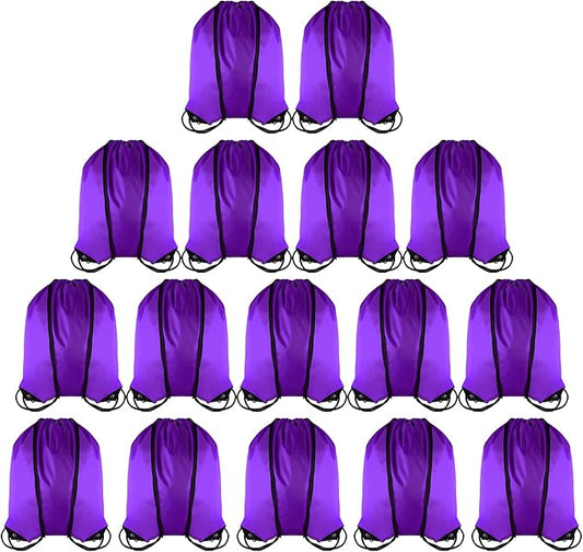 GoodtoU Drawstring Bags Cinch Sack Backpacks - Bulk Drawstring Backpack String Bags for Women Men 16 Pcs Purple