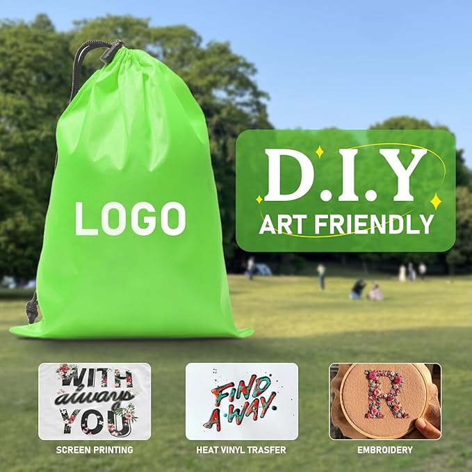 iMucci Upgrade Waterproof Drawstring Bag Sack Nylon Bag Ditty Bag for Gym Traveling, Hiking, Yoga, Shopping