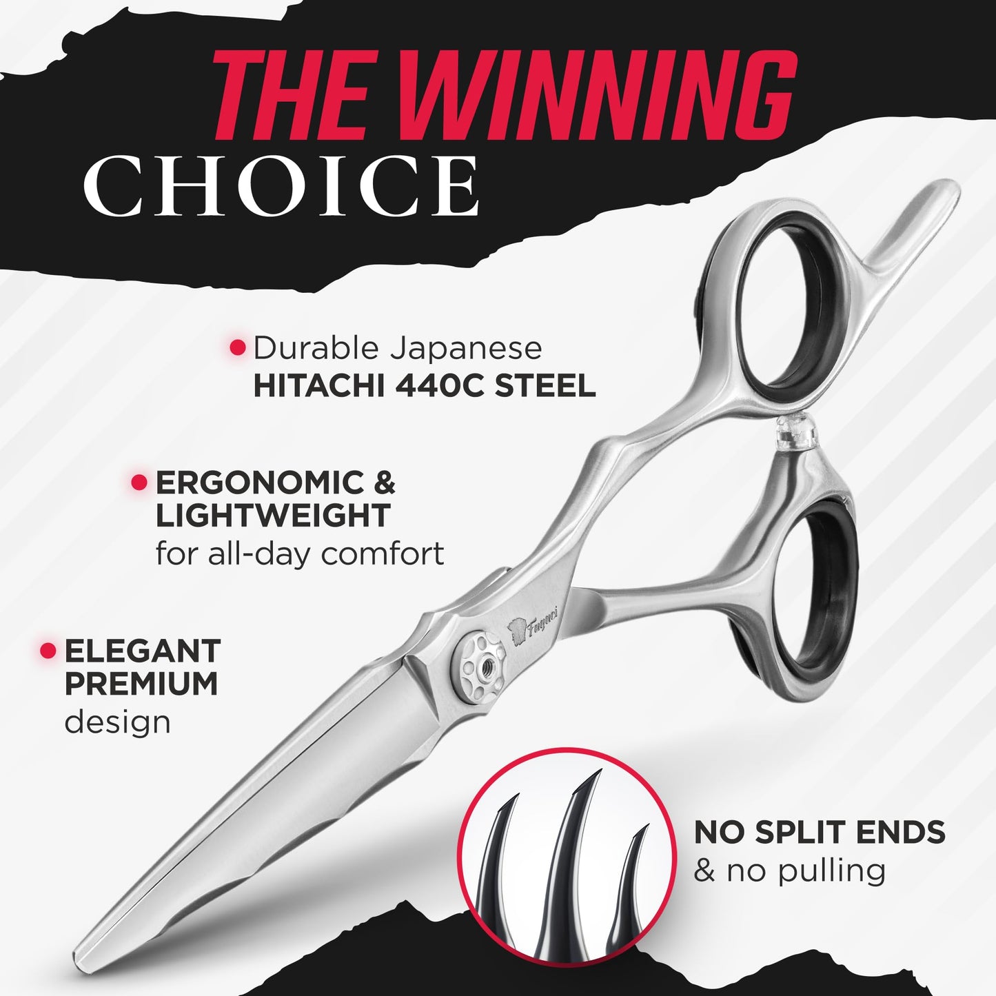 Fagaci Professional Hair Cutting Scissors Left 6” Japanese Steel for Ultra-Precise Cuts, Razor Sharp Blades Hair Scissors for Women & Men, Extreme Durability Hair Shears, Hair Cutting Barber Scissors