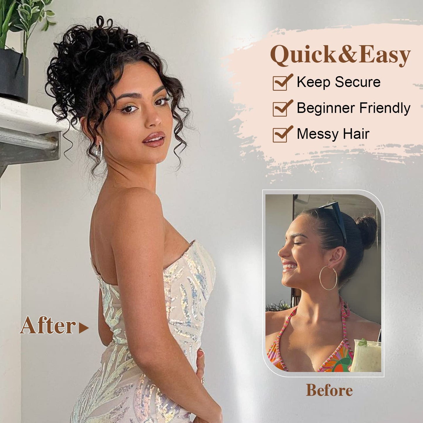 DOROJJ Curly Drawstring Ponytail Extension for Black Women Curly Ponytail Extension Drawstring Ponytail Curly Hair Extensions Ponytail Extensions for Women Drawstring Ponytail Curly Extension