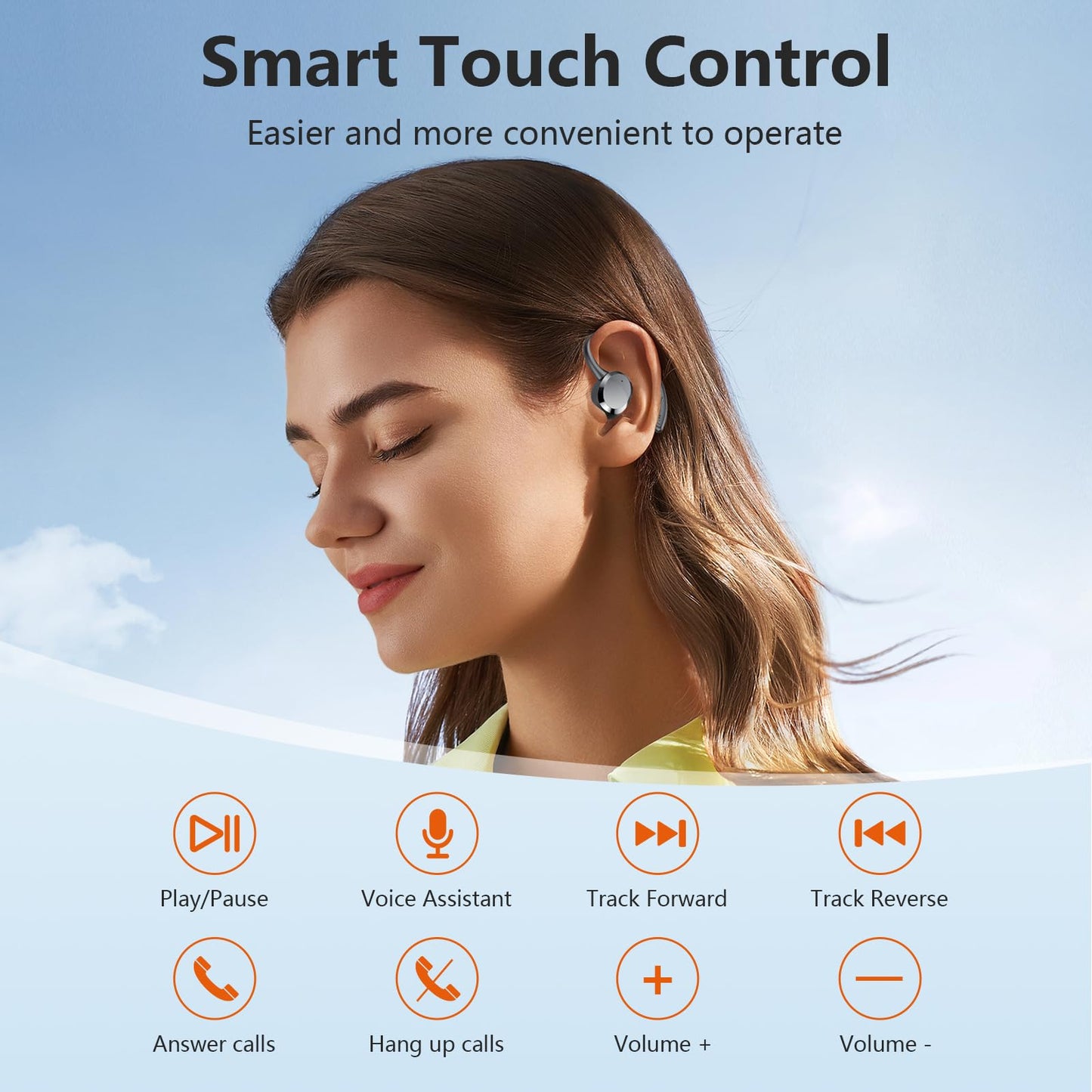 Wireless Earbuds, 2025 New Bluetooth 5.4 Headphones Sport Earphones with 68Hrs Playtime LED Display ENC Noise Cancelling Mic, IPX7 Waterproof Over Ear Ear Buds with Hook for Sports/Running