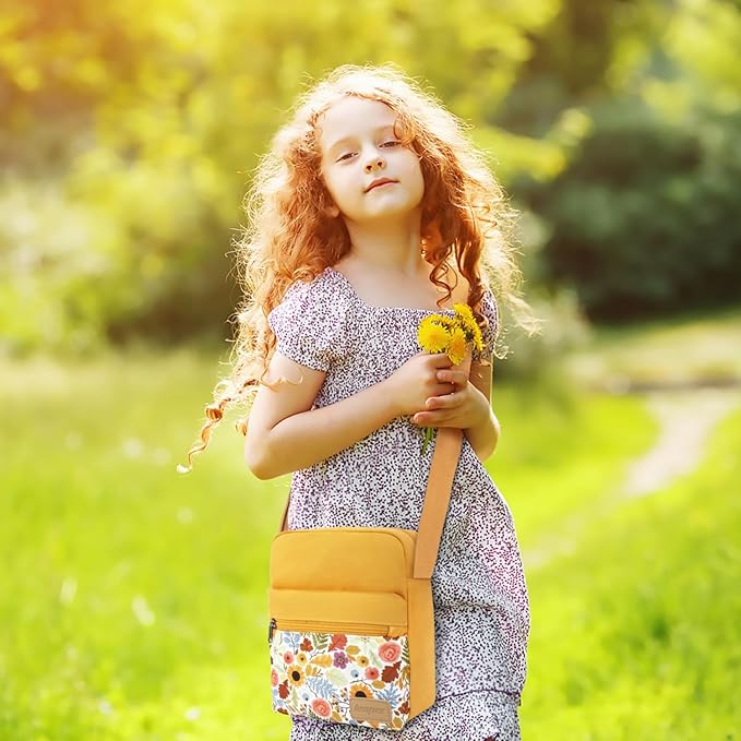 Leaper Girls Crossbody Purses for Kids 2 PCS Cross Body Bag Women Messenger Bag Girls Canvas Bag Cross Body Purse Set