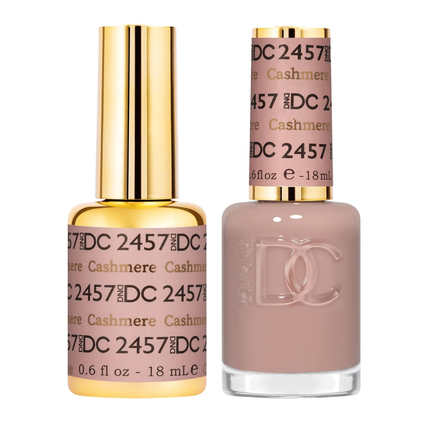 DND DC Gel Polish Set, Sheer Collection, UV/LED Gel Polish and Air Dry Nail Lacquer, Matching Chip-Free Polish Duo, 2547 Cashmere, 0.5 Fl Oz