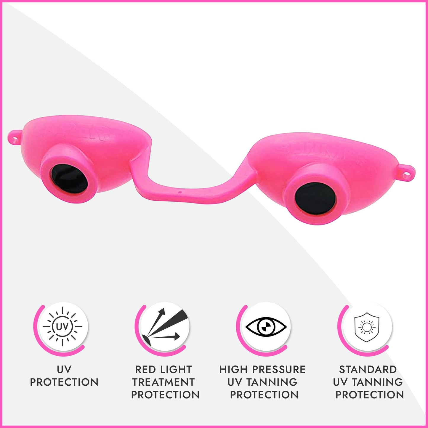 EVO FLEX Sunnies Flexible Tanning Bed Goggles Eye Protection UV Glasses 4 Pack (Pink), FDA Compliant