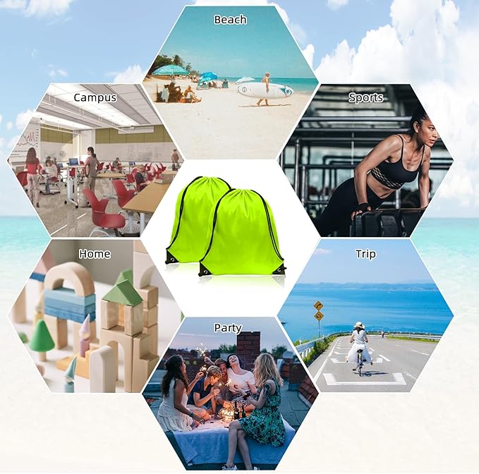 GoodtoU Drawstring Bags, Drawstring Backpacks Bulk Nylon Backpack Draw String Back Bag Cinch Sack Drawstring Gym Bag String Backpack for Sport, Traveling, Team (20 Colors, 40Pcs)