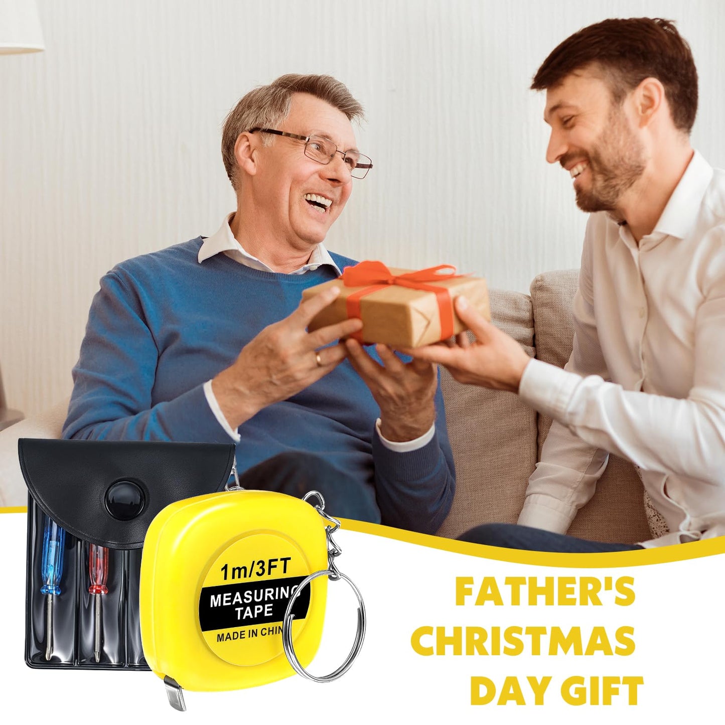 24 Pcs Tape Measure and Screwdriver Keychain Set, 1.5 Inch Functional Mini Tape Measures with Stable Slide Lock Construction Party Favors Measure for Birthday Party Favors Gift Bag Fillers 1m/ 3ft