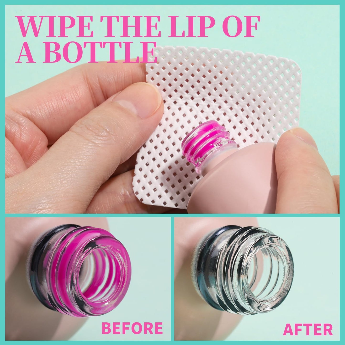 FANDAMEI Lint Free Nail Wipes, 740PCS Lint Free Wipes, White