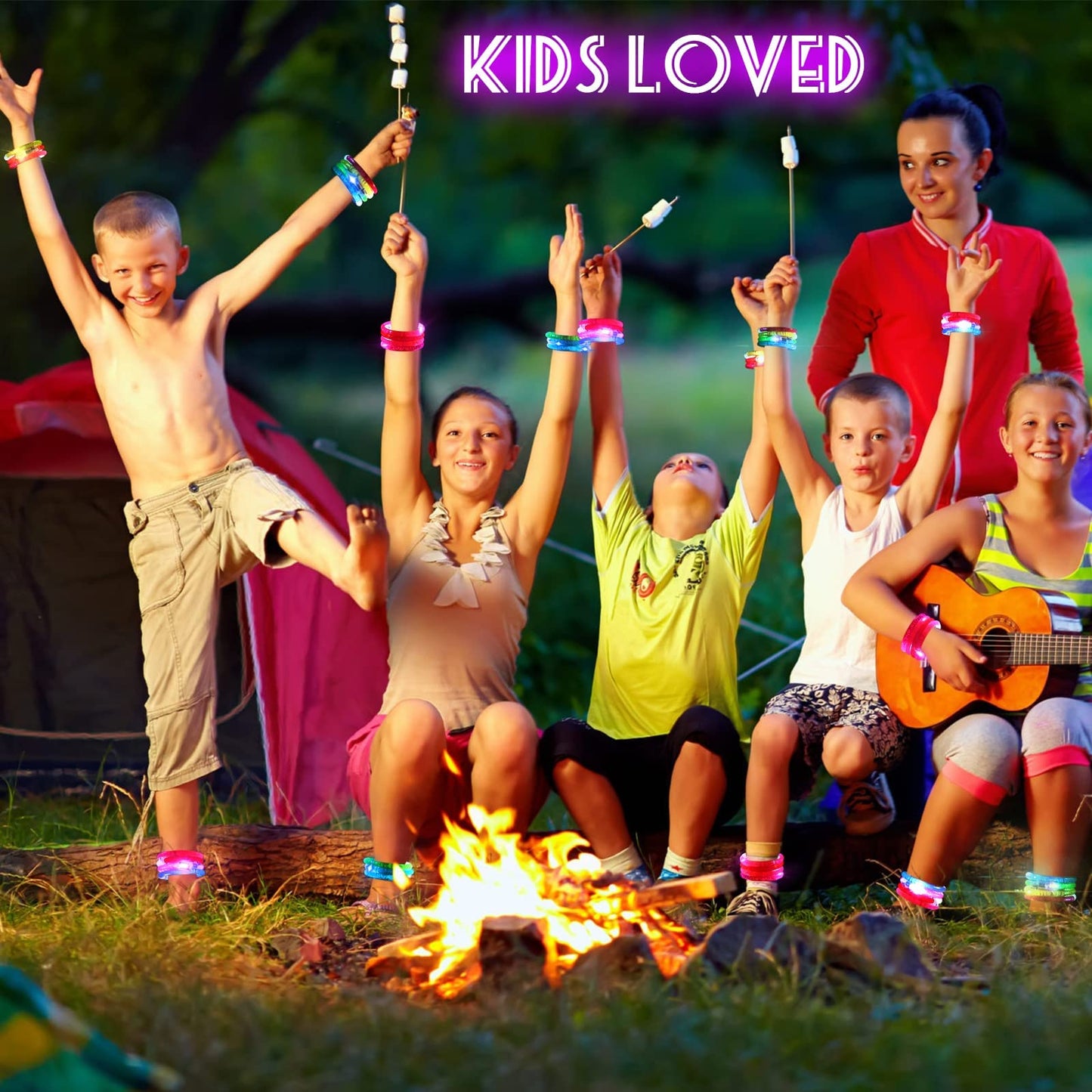 36Pcs LED Bracelets Glow Sticks Glow in the Dark Party Supplies for Kids/Adults, Halloween Party Favors for Kids Flashing Light up Toys, Neon Accessories Carnival Birthday Concert Games Gifts