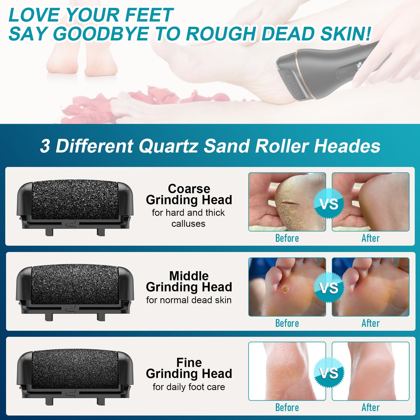 Electric Callus Remover for Feet Rechargeable Portable Electronic Foot File Pedicure Tools 16 In 1 Foot Callus Remover Kit Foot Scrubber Professional Foot Care To Remove Dead Skin Hard Skin Dry Cracks