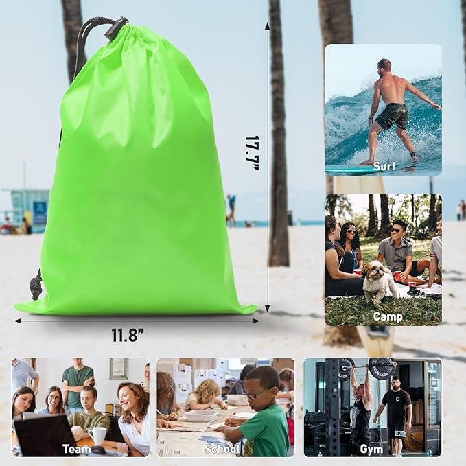 iMucci Upgrade Waterproof Drawstring Bag Sack Nylon Bag Ditty Bag for Gym Traveling, Hiking, Yoga, Shopping