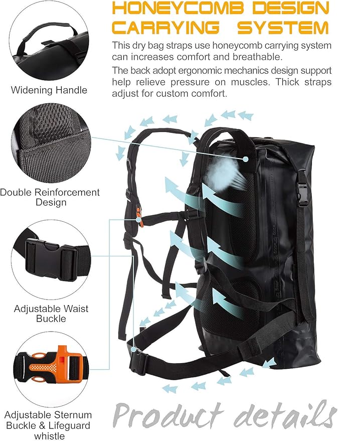 IDRYBAG Waterproof Backpack for Men 20L/30L/40L, Floating Dry Bag Kayak, Dry Backpack Hiking