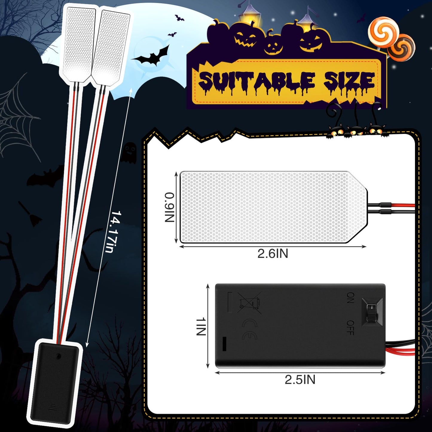 Retisee 8 Pcs Flexible Helmet LED Lights Halloween LED Eyes for Mask Skull White Interior Lights Decorations for Cosplay DIY Mask Eyes with Switch On/off for Halloween Men Gifts