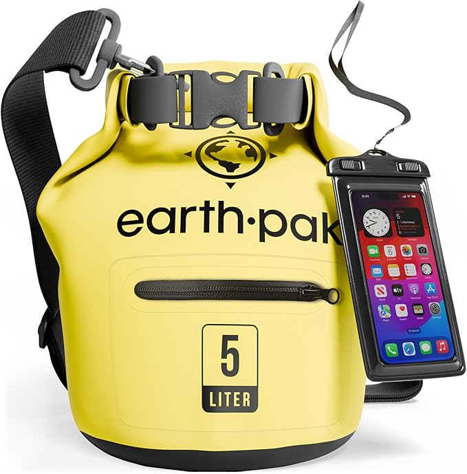 Earth Pak Waterproof Dry Bag with Zippered Pocket - Waterproof Dry Bag Backpack Keeps Gear Dry