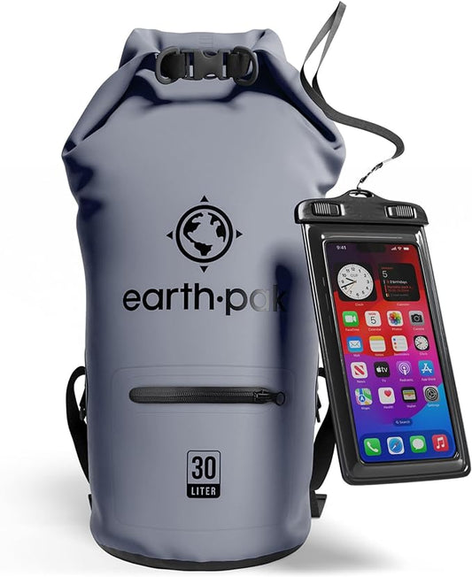 Earth Pak Waterproof Dry Bag with Zippered Pocket - Waterproof Dry Bag Backpack Keeps Gear Dry