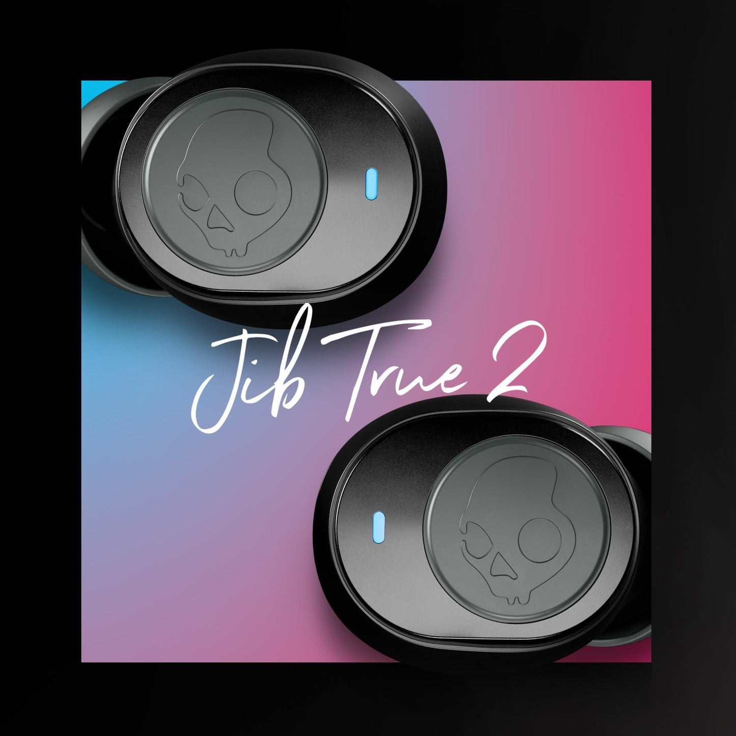 Skullcandy Jib True 2 Wireless Earbuds, Bluetooth Headphones, Up to 33 Hours Battery with Charging Case, Noise Isolating Fit, Sweat and Water Resistant, Microphone for iPhone Android - True Black