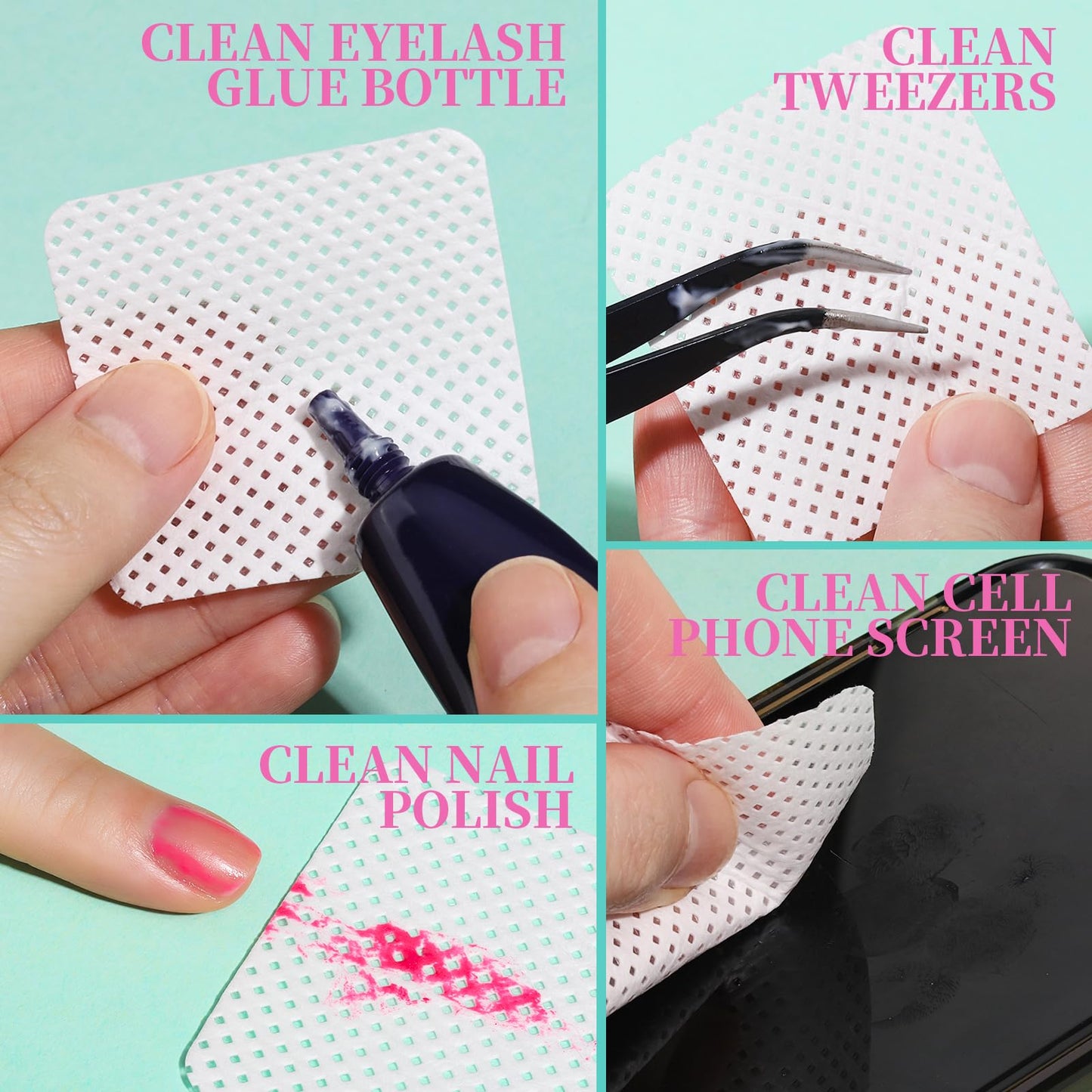 FANDAMEI Lint Free Nail Wipes, 740PCS Lint Free Wipes, White