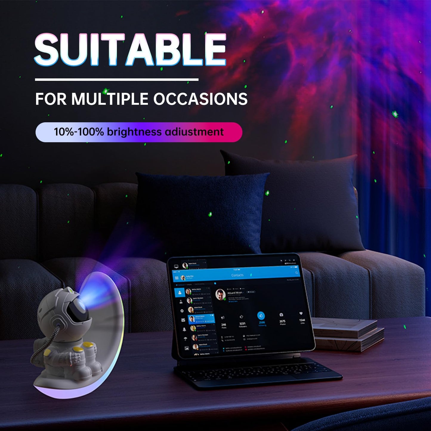 Moon lamp Star Projector Galaxy Night Light,Astronaut Starry Nebula Ceiling LED Lamp with Timer and Remote, Gift for Kids Adults for Bedroom, Christmas, Birthdays