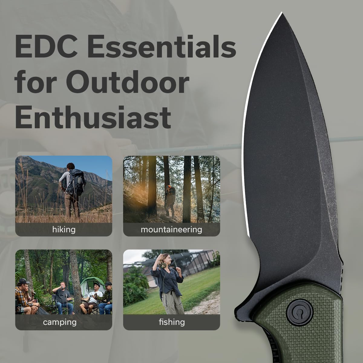 CIVIVI Mini Praxis Folding Pocket Knife, 2.98" D2 Steel Blade G10 Handle Small EDC Knife with Pocket Clip for Men Women, Sharp Camping Survival Hiking Knives C18026C-1