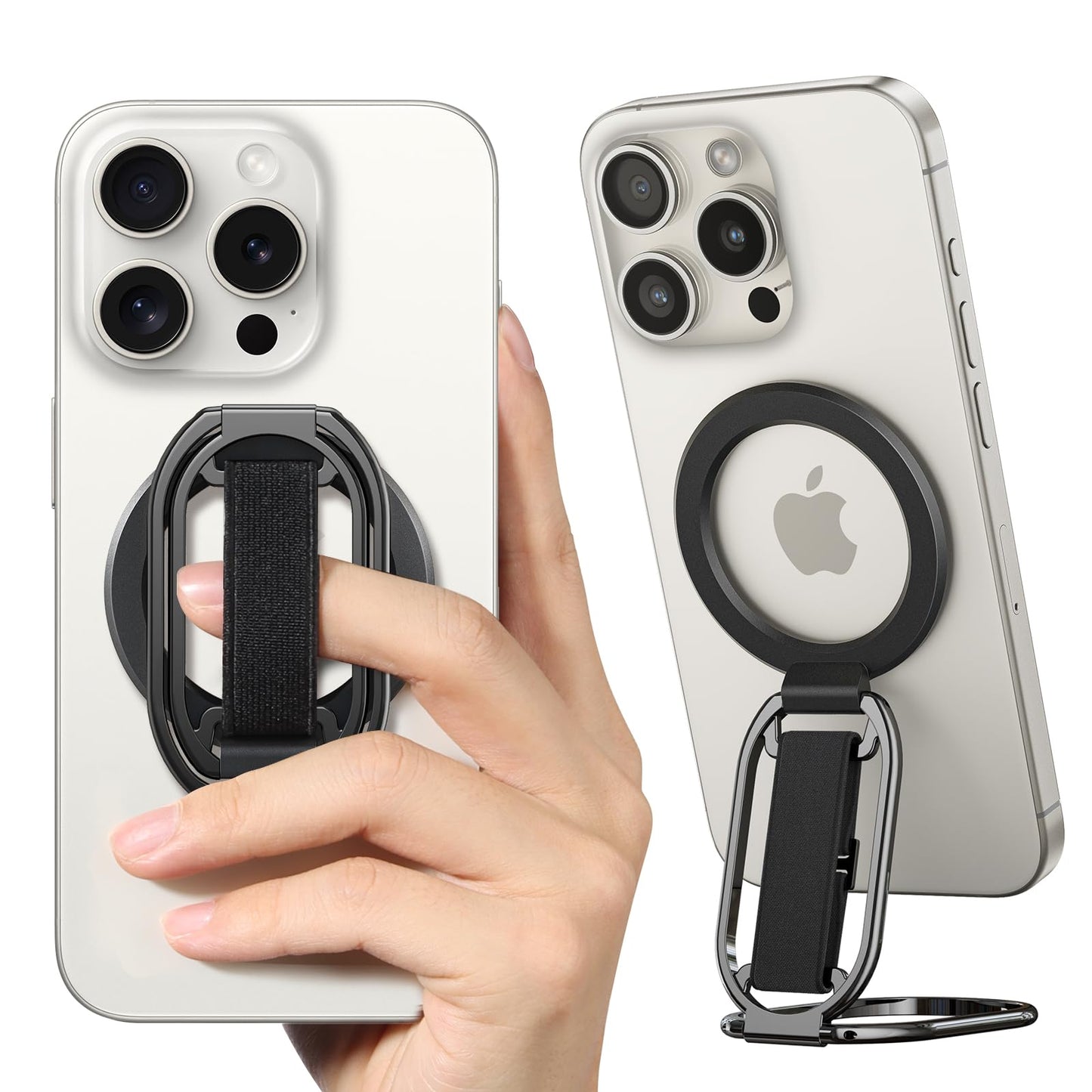 [2025 Newest] SUPERONE for MagSafe Phone Grip for MagSafe Kickstand Compatible with Mag Safe Finger Loop, 4-in-1 Phone Ring Holder Strap for Mag Safe iPhone 16/15/14/13/12 Series