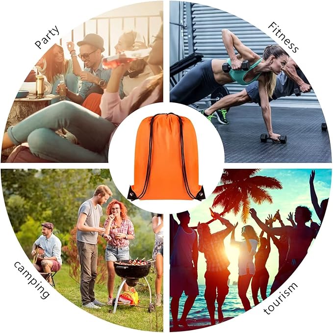 GoodtoU Drawstring Backpack 30 Pcs Draw String Sport Bag Bulk Gym Sack Drawstring Bag Nylon Bag 10 Colors