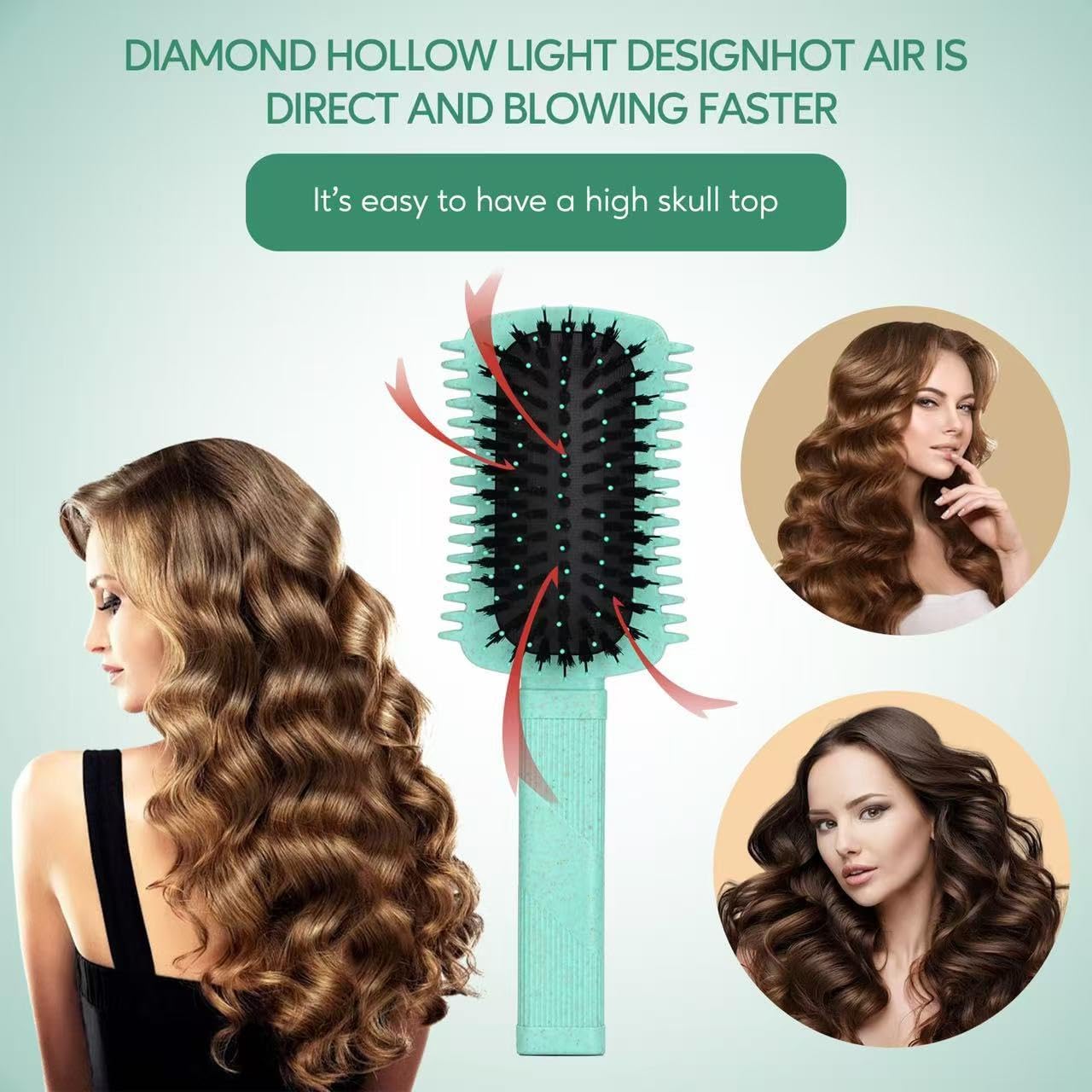 Curly Hair Brush 2 Pack, Volume Curl Defining Brush for Effortlessly Detangling Shaping and Styling Women's Curls, Reduce Pulling (Green+Purple)