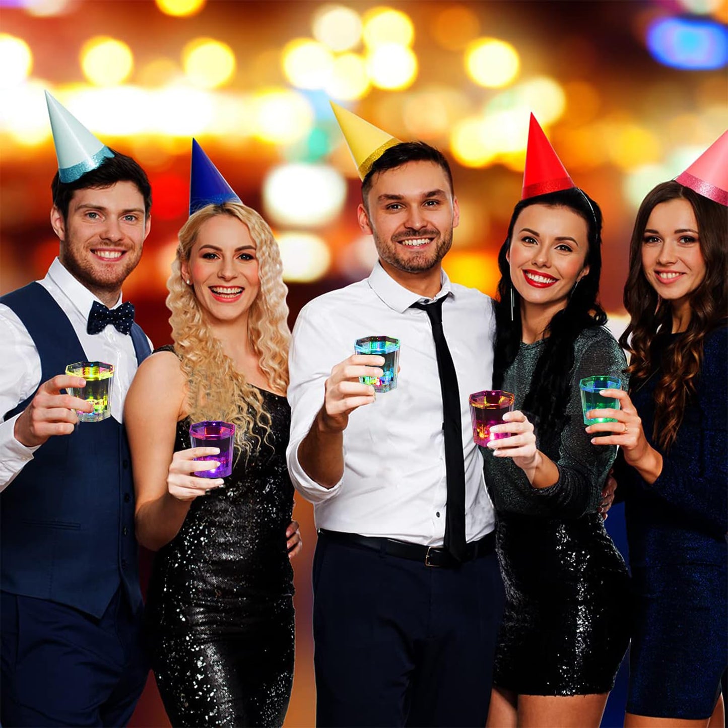 Esdabem Light Up Shot Glasses Set of 24 Party Favors Adults Funny Shot Glasses Led Shot Glasse Glow in the Dark Party Shot Glass Party Cups Decorations for Birthday Wedding Bachelorette Parties