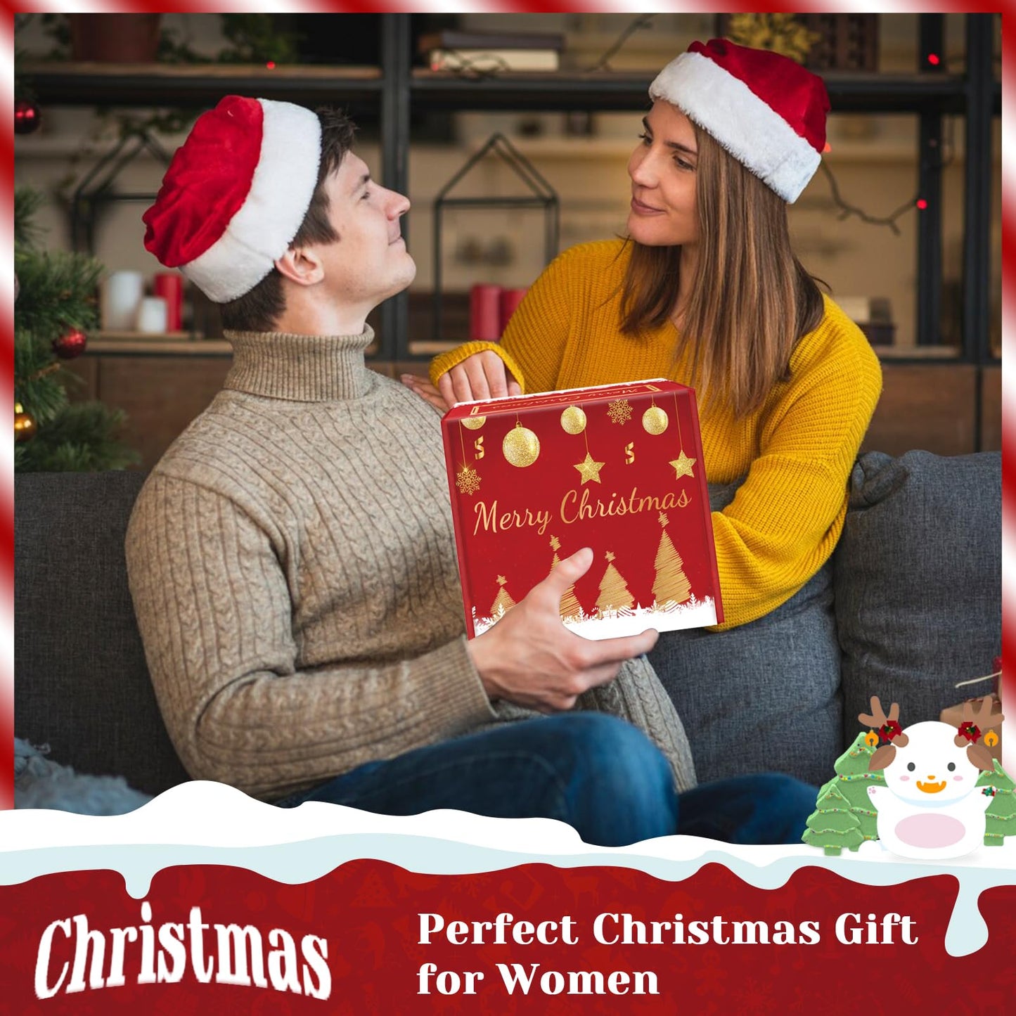 MYKILOS Christmas Gifts for Women, 2025 Christmas Gift Ideas, Gift Basket for Women, Mom, Sister, Wife, Teacher, Coworker, Xmas Gift with Stocking, 12 Oz Tumbler, Candle