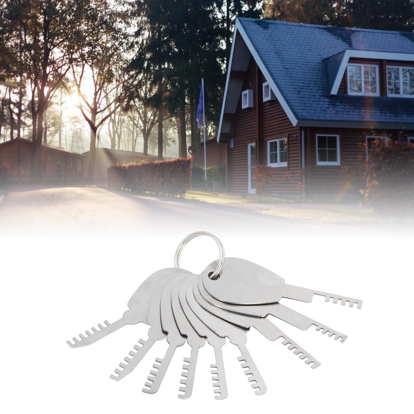 Dpofirs Comb Teeth Pick Set, 1 String 9 Pieces, Stainless Steel, Multifunctional Hand Tool for Firefighter Emergency, Portable Repair Tool Kit Car Maintenance Tools