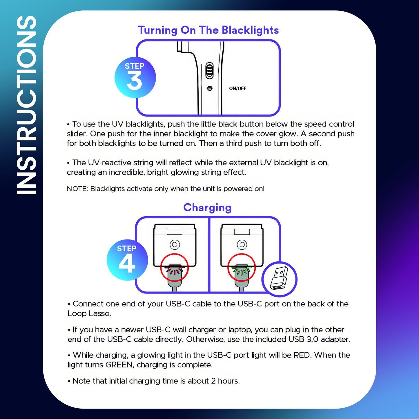 Loop Lasso NANO Glow in the Dark Rave Toys with Built-in UV Blacklight - Interactive Rope Launcher STEM Toy - Viral Flow and String Shooter Toy for Kids and Adults