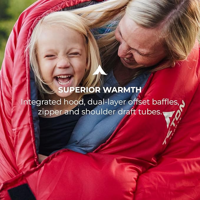 Teton Celsius Regular, -25F, 20F, 0F Degree Sleeping Bags, All Weather Bag for Adults and Kids, Camping Made Easy and Warm, Travel Sack Included
