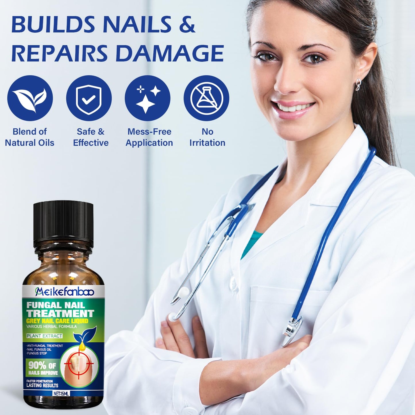 Multi-Purpose Nail Repair, Nail Solution with Tea Tree Oil for Discolored and Damaged Nails，Plant Drops for Nails Care，Discolored and Damaged Nails (1PC) ﻿