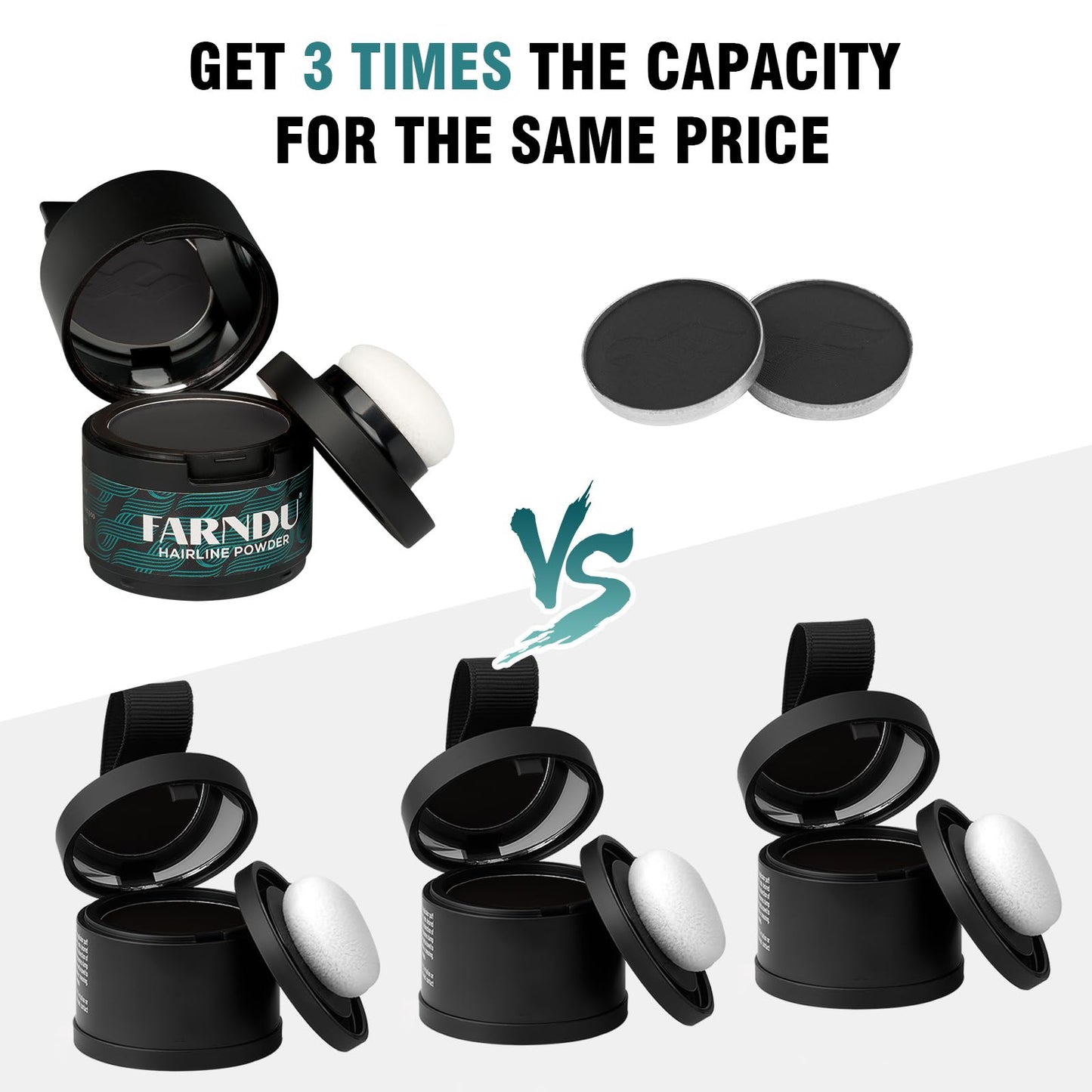 Farndu Hairline Powder 12g, Instantly Hair Root Touch Up, Hair Color Powder, Bald Spots Hair Color Concealer for Women & Men, 24-Hour Stain-Proof, Includes 2 Refills, for Thinning Hair, Light Blonde