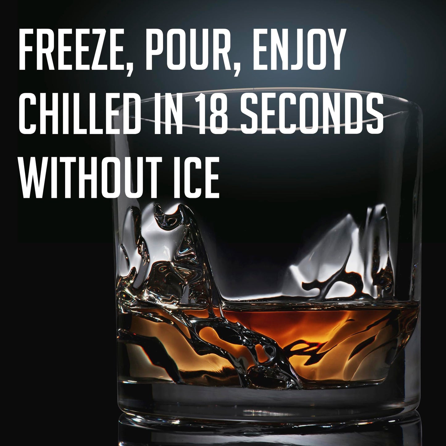 LIITON Grand Canyon Heavy Crystal Whiskey Glasses Gift Set of 4, Thick Freezable Bourbon Glass 1lb Each, Premium Whiskey Gifts for Men, Frozen Crystal Chills Cocktails, 10 oz