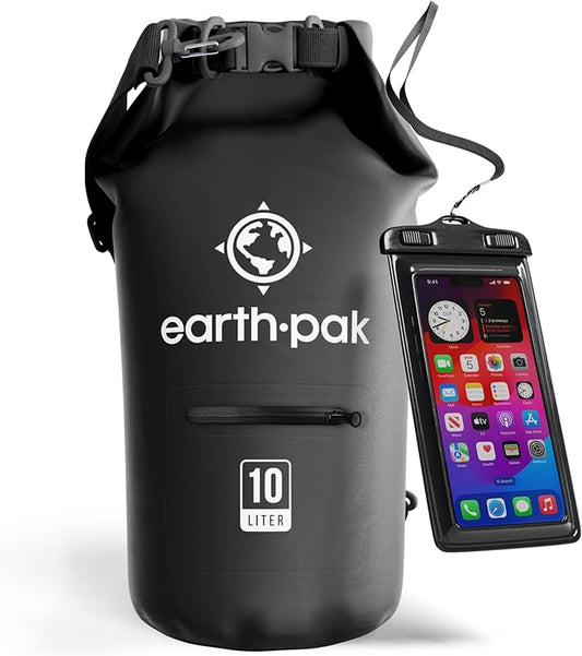 Earth Pak Waterproof Dry Bag with Zippered Pocket - Waterproof Dry Bag Backpack Keeps Gear Dry
