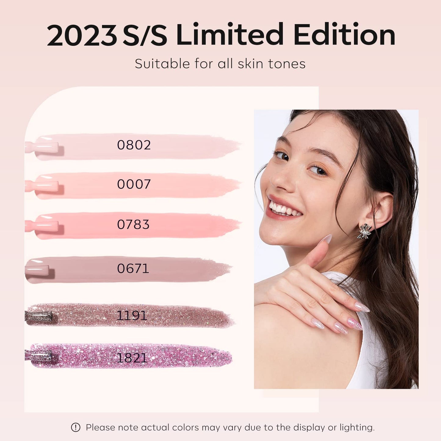 Modelones Gel Nail Polish, Nude Pink 6 Colors Gel Nail Polish Set Neutral Pink Glitter Nail Polish Gel Classic Nude Sheer Pink Gel Polish LED Nail Art Manicure Soak Off DIY Salon Gifts for Women Girls