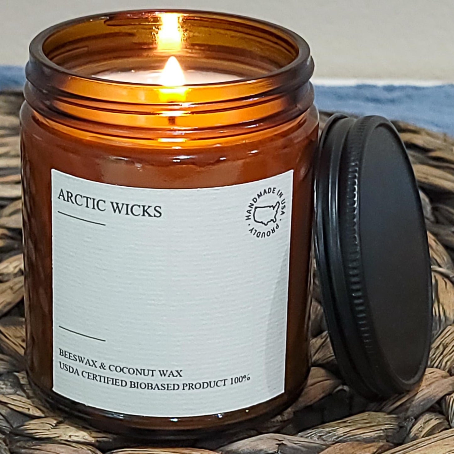 Vanilla Bourbon Candle | Arctic Wicks 9oz Coconut & Beeswax Candles | Scented Non-Toxic Candles for Fall, Winter, Holidays, Gifts For Him, Whiskey Bourbon, Vanilla Candle | USDA Certified Biobased
