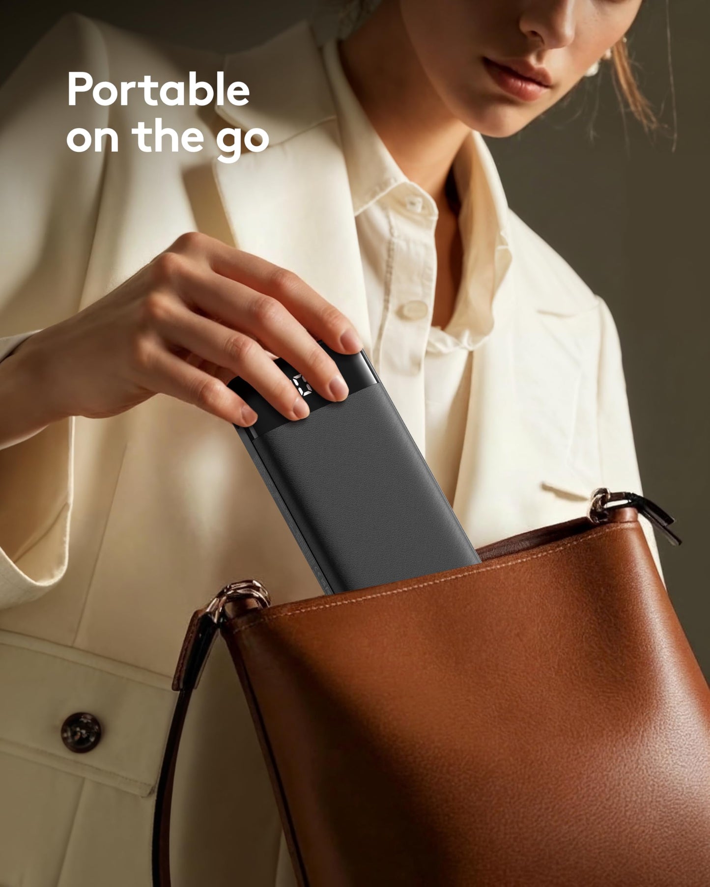 Orfeika Portable Phone Charger, 10000mAh Portable Charger Power Bank with Built-in Cables, Travel Essential Battery Pack Compatible with iPhone, Samsung, Google, iPads, Tablets, etc