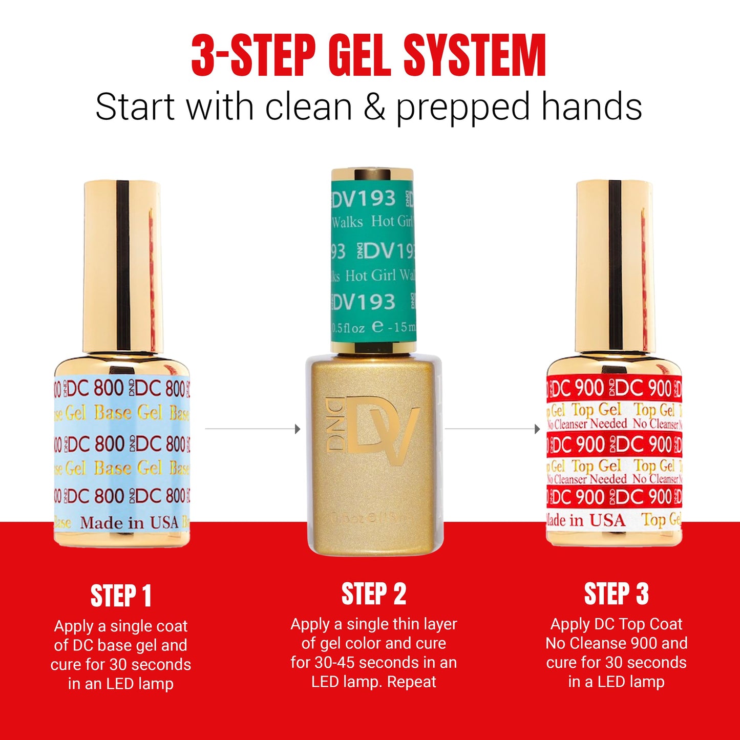 DND Diva Gel Polish Set, First Class Collection, UV/LED Gel Polish and Air Dry Nail Lacquer, Matching Chip-Free Polish Duo, 183 Pink Ribbons, 0.5 Fl Oz