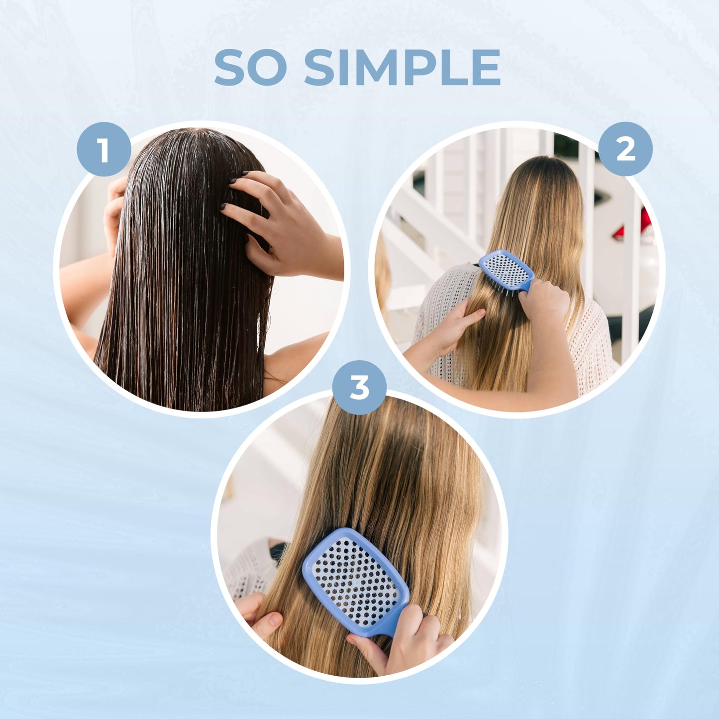 FHI Heat UNbrush Detangling Brush for Pain-Free Brushing on All Wet or Dry Hair Types — Durable DuoFlex Anti-Static Bristles, Lightweight Handle, Vented Hair Brush, Iris Dark Blue
